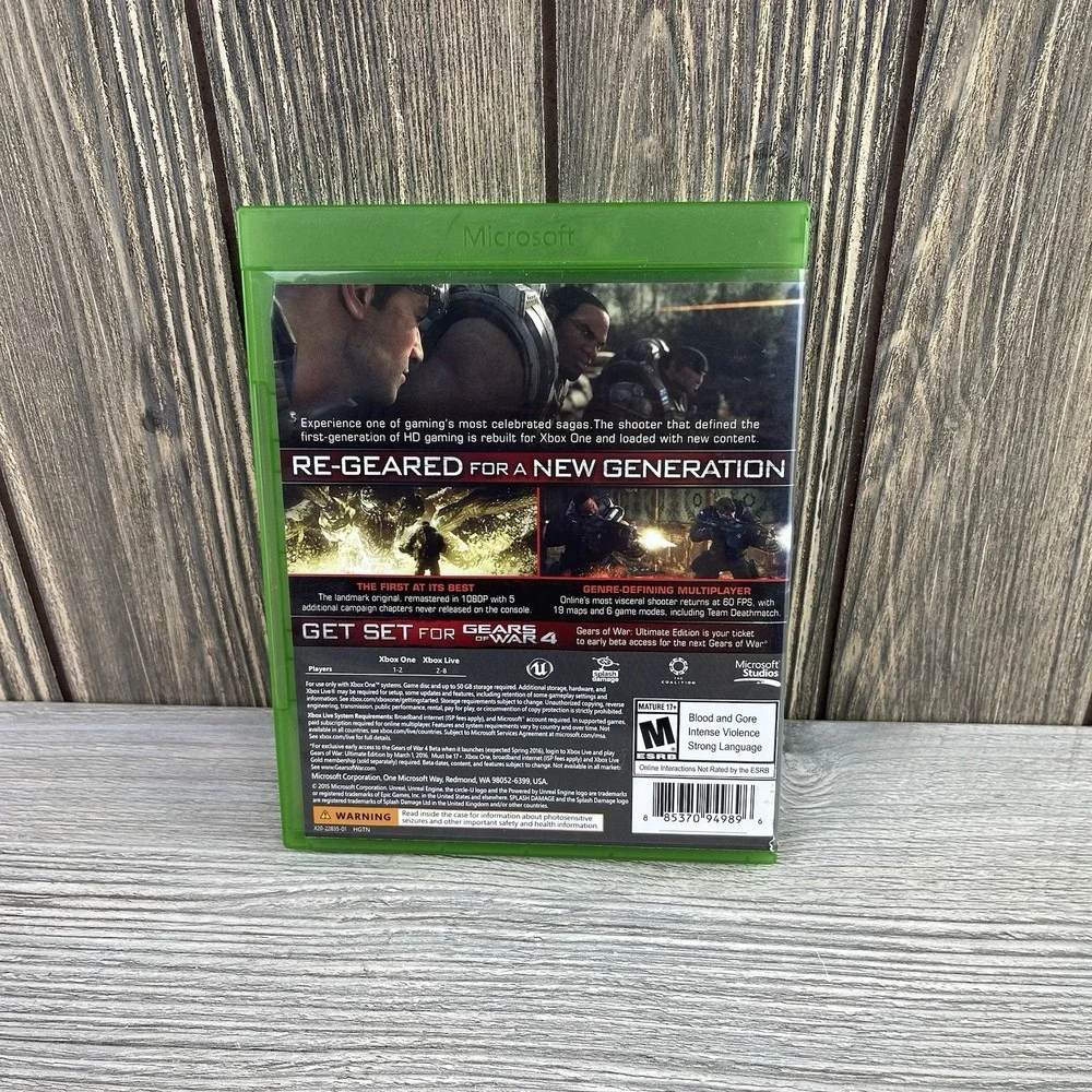 Gears of War: Ultimate Edition (Xbox One, 2015) - TESTED AND WORKING